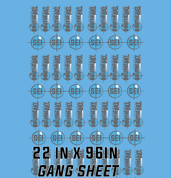 D. 22 IN X 96 IN GANG SHEET
