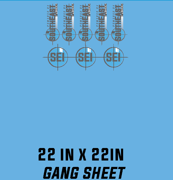 A. 22 IN X 22 IN GANG SHEET