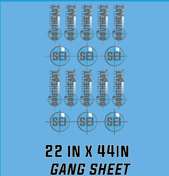 B. 22 IN X 44 IN GANG SHEET
