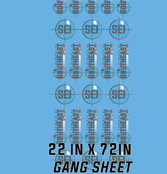 C. 22 IN X 72 IN GANG SHEET
