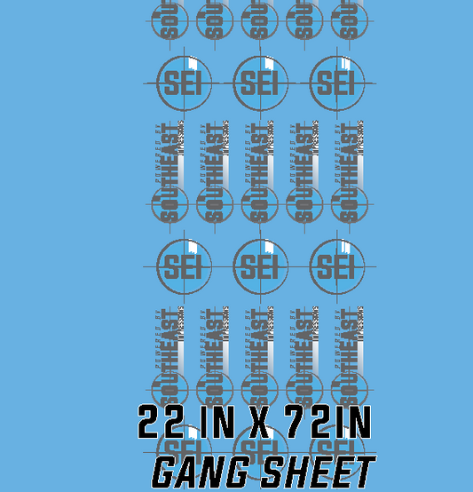 C. 22 IN X 72 IN   GANG SHEET